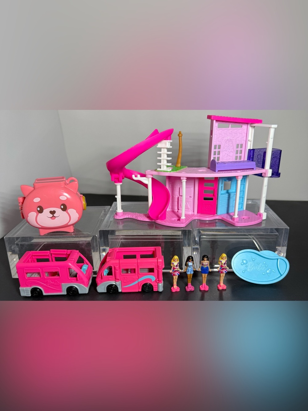 Barbie Mini BarbieLand DreamHouse Playset Bundle + Polly Pocket Compact